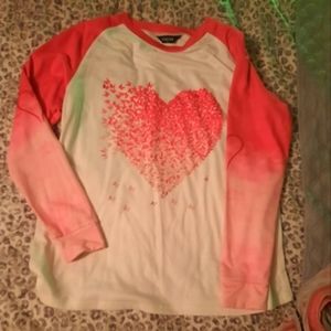 Size Large valentines long sleeve shirt ombre sleeves never worn